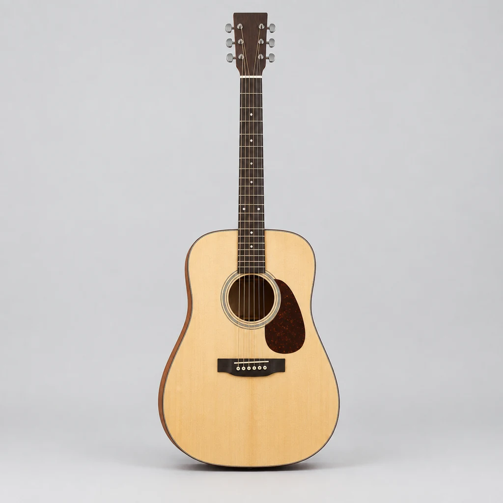 Dreadnought acoustic guitar with mahogany back and sides