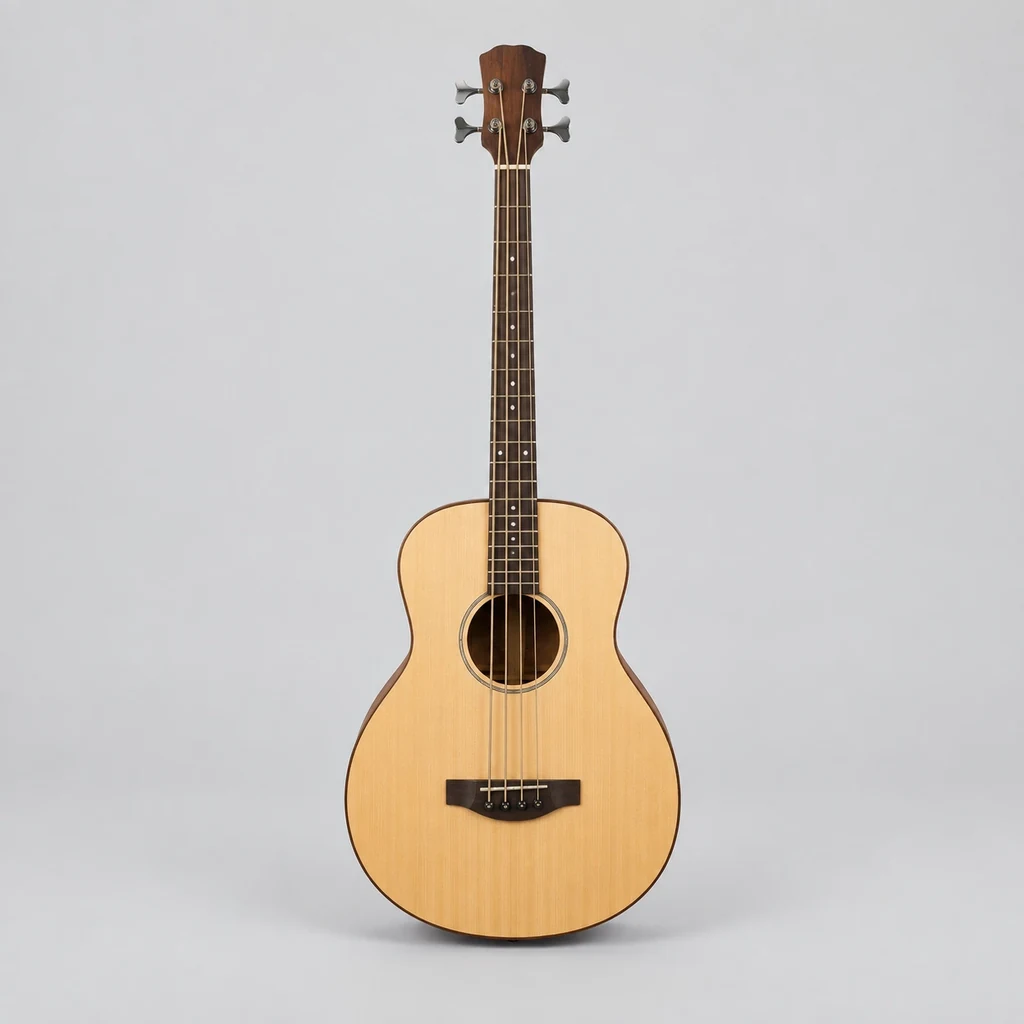 Acoustic bass guitar with large body